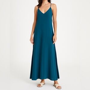 TYSA Blue Maxi Slip Dress Size 4 (L) – Adjustable Straps, Low Back